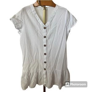 MR BRUHO ~ 100% Cotton Button Down Drop Waist Dress/Swim Cover Up